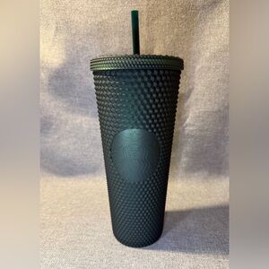 Starbucks Studded Matte Dark Green Tumbler Cold Cup Venti 24oz